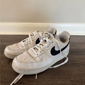 Nike Air Force 1 Sneakers with Black Swoosh Men’s 7.5